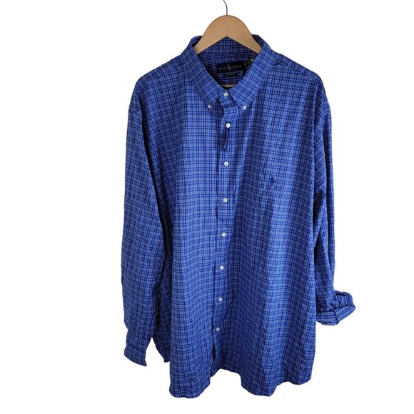 Polo Ralph Lauren Other - POLO Ralph Lauren Men's Performance Shirt Blue White Check Longsleeve Slim Fit